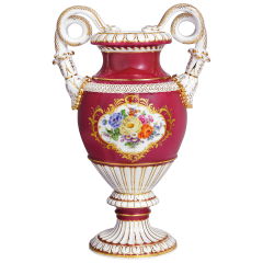 Schlangenhenkelvase "Blumenbukett", H 39 cm