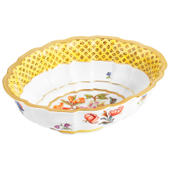 Schüssel, klein, "Frucht- und Blumenmalerei", 18,8 x 14,5 cm