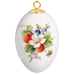 Osterei, Vintage Fruchtmalerei, Erdbeere, H 5 cm