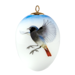 Osterei, groß, Hausrotschwanz, Vogel des Jahres 2025, H 7 cm