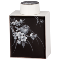 Teedose Meise auf Kirschblütenzweigen, Lim. 25, H 11 cm