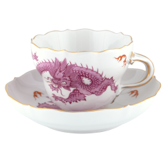 Cappuccinotasse, Form "Neuer Ausschnitt", Ming-Drache, purpur, V 0,25 l