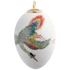 Osterei, Kranich, gold, H 5 cm