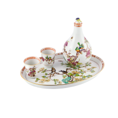 Likörset "Japanische Fels-, Ast- und Vogelmotive nach Wache"