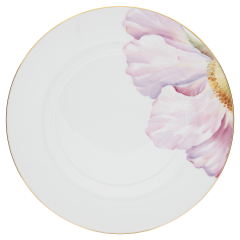 Dinner Plate, large, Shape "MEISSEN® Cosmopolitan", "Giant Bloom", Iceland Poppy, gold rim, Ø 30 cm