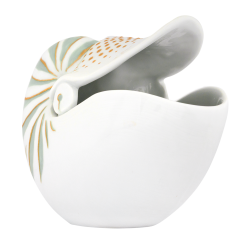 Nautilusschale " Golden dots", Unikate Maria Walther, H 13,5 cm