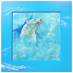 Wandbild Eisbär, Neue Kristallwelten von Meissen, 53 x 53 cm