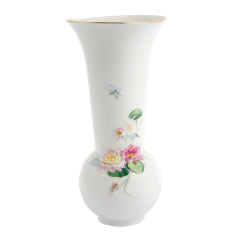 Wellenspielvase mit plastischem Belag "Seerosen", H 30 cm