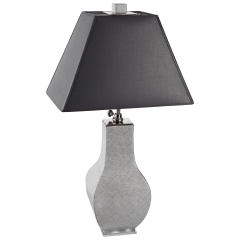 Tischleuchte Mesh grau, Platinveredelung, Platinrand, H 49 cm, H 49 cm