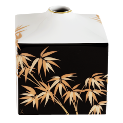 Vase, Form "MEISSEN® Cosmopolitan", "Golden Bamboo", schwarz, H 13 cm