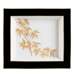 Vide-Poche, groß, "Golden Bamboo", schwarz, 21 x 18,5 cm