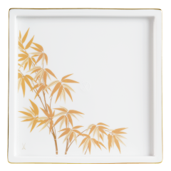 Platte, Form "MEISSEN® Cosmopolitan", "Golden Bamboo", 17 x 17 cm