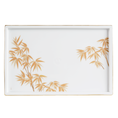 Platte, Form "MEISSEN® Cosmopolitan", "Golden Bamboo", 28 x 18,5 cm