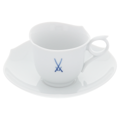 Espresso cup & saucer, Shape "Waves Pure", Trademark Meissen, cobalt blue, V 0,05 l