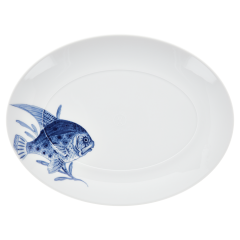 Platte, oval, Form "MEISSEN® Cosmopolitan", "Blue Treasures", Fisch, L 32 cm