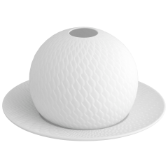 Table light, Wellenspiel, Shape "Waves Relief", bisque white, H 8,5 cm