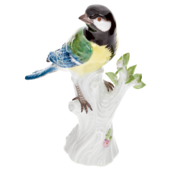 Vogel Kohlmeise, Bunt staffiert, H 14 cm