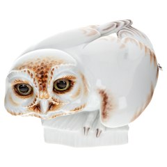 Vogel Eule, Bunt staffiert, H 8 cm