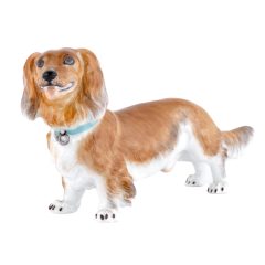 Hund Dackel, Bunt staffiert, H 11 cm