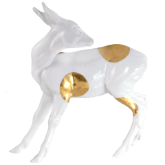 Reh, Gold staffiert, H 22 cm