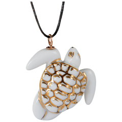 Anhänger "Gold" Vollrelief Schildkröte, 4 x 3,3 cm