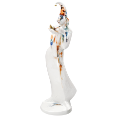 Goldenes Vögelchen, Bunt und gold staffiert, H 42 cm