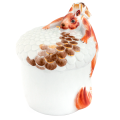 Squirrel Nutpacker, Coloured with gold, H 10 cm