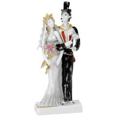 Brautpaar, Bunt und gold staffiert