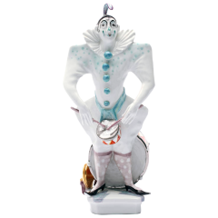 Band of Artists Clown Playing the Drums, Coloured, with platinum