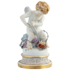 Amor "Love over hate", Bunt und Gold staffiert; Nummerierung und Limitierung, H 20 cm