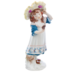 Figur "Mädchen mit Kirschen und Spiegel", H 17,5 cm