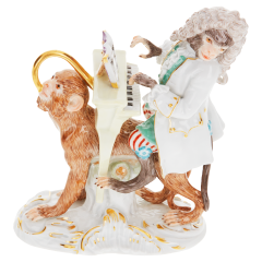 Affenkapelle Klavierspieler, H 12,5 cm