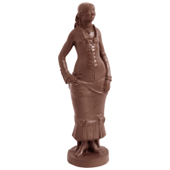 Stehendes Mädchen, Böttgersteinzeug, H 35 cm