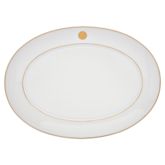 Platte, oval, Form "No 41", Swords Luxury Gold, Schwertermedaillon, Goldfaden, L 36 cm