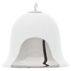 Baumschmuck Glocke, Platinpunkt, H 4,8 cm