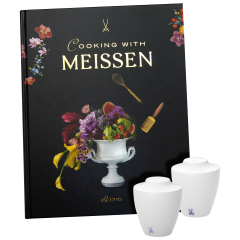 Cookbook set, 3-pcs, Cookbook, "Cooking with MEISSEN", Salt- & Pepper shaker, MEISSEN® Cosmopolitan