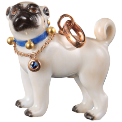 MEISSEN® Mops, Blue Edition, 3,4 x 3,5 cm