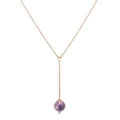 Collier Pearl Collection Lilac lang, 750 Roségold, bestehend aus Zopfkette, Länge 63cm mit Zwischenöse bei 60cm und Anhänger