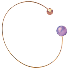 Armreif Pearl Collection Lilac, 750 Roségold, 1 Porzellanperle 10mm