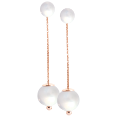 Ohrringe Pearl Collection Pure White bestehend aus Ohrstecker und Ohrschmuck, 750 Roségold