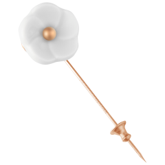 Reversnadel 1739 Royal Blossom, Blüte M mit Goldkugel, 925 Silber rosé vergoldet