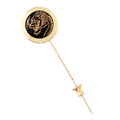 Reversnadel Glücksdrache, 925 Silber gelb vergoldet