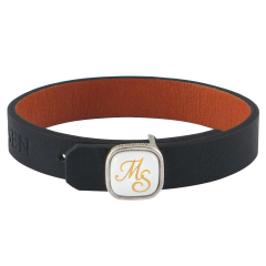 Lederarmband Monogramm (2 Buchstaben) in Gold
