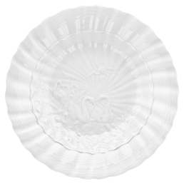 Suppenteller, Form "Schwanendessin", Weiß, ø 25 cm