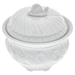 Zuckerdose, Form "Schwanendessin", Weiß, Ø 10,5 cm