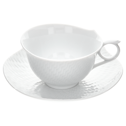 Teetasse, Form "Wellenspiel Relief", Weiß, V 0,15 l