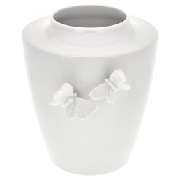 Vase, "Butterfly Collection" rund, groß, Weiß, H 20,5 cm