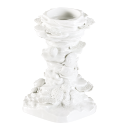 Candlestick Coral, white, H 13,5 cm