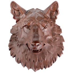 Urstück Maske Wolf, Böttgersteinzeug, 31 x 26 cm