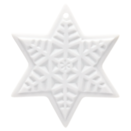 Baumschmuck Weihnachtsstern, Weiß, bisquit, H 4,3 cm